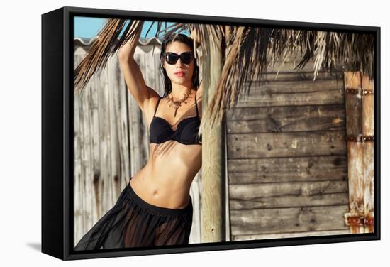 Female Model Wearing Bikini-Luis Beltran-Framed Stretched Canvas