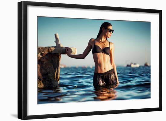 Female Model Wearing Bikini-Luis Beltran-Framed Photographic Print