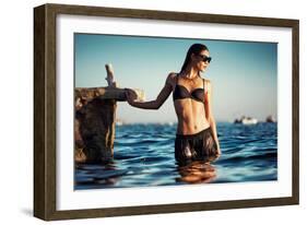 Female Model Wearing Bikini-Luis Beltran-Framed Photographic Print