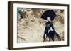 Female Model Wearing Black with Feathers-Luis Beltran-Framed Photographic Print