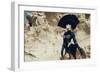 Female Model Wearing Black with Feathers-Luis Beltran-Framed Photographic Print