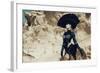 Female Model Wearing Black with Feathers-Luis Beltran-Framed Photographic Print