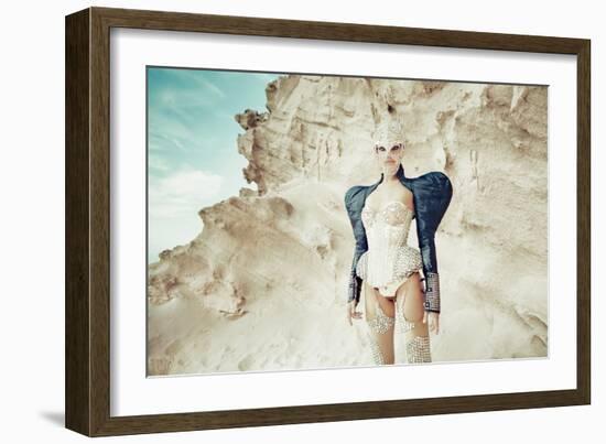 Female Model Wearing Corset-Luis Beltran-Framed Photographic Print