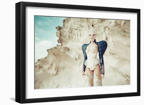 Female Model Wearing Corset-Luis Beltran-Framed Photographic Print