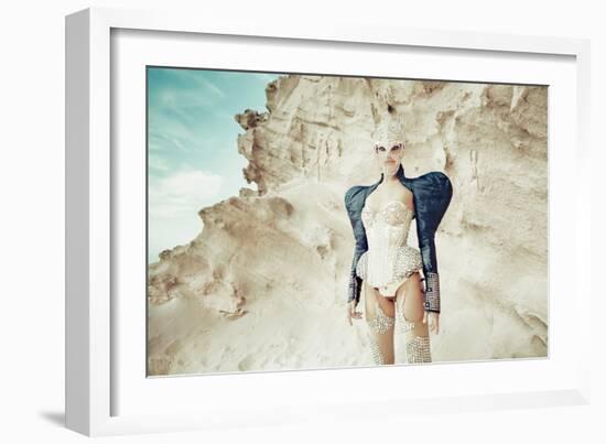 Female Model Wearing Corset-Luis Beltran-Framed Photographic Print