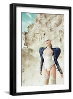 Female Model Wearing Feathers-Luis Beltran-Framed Photographic Print