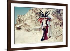 Female Model Wearing Feathers-Luis Beltran-Framed Photographic Print