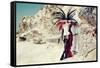 Female Model Wearing Feathers-Luis Beltran-Framed Stretched Canvas