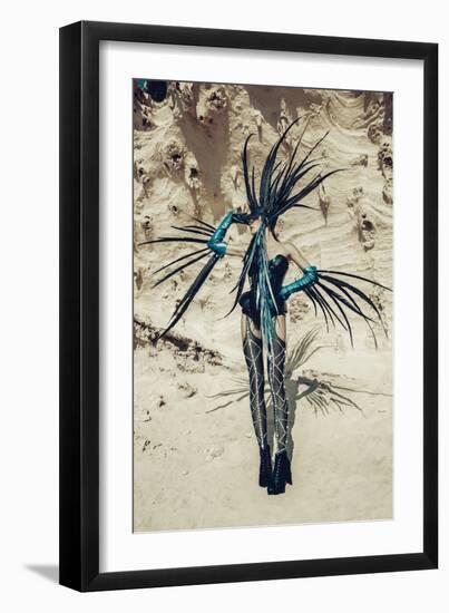 Female Model Wearing Feathers-Luis Beltran-Framed Photographic Print