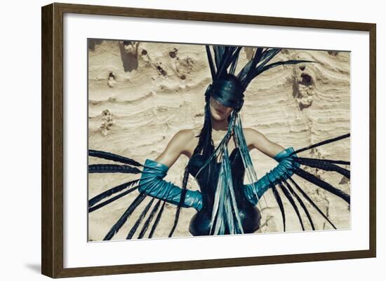 Female Model Wearing Feathers-Luis Beltran-Framed Photographic Print