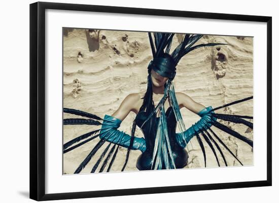 Female Model Wearing Feathers-Luis Beltran-Framed Photographic Print