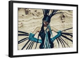 Female Model Wearing Feathers-Luis Beltran-Framed Photographic Print