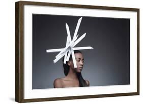 Female Model Wearing Unusual Headdress-Luis Beltran-Framed Photographic Print