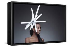 Female Model Wearing Unusual Headdress-Luis Beltran-Framed Stretched Canvas