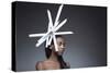 Female Model Wearing Unusual Headdress-Luis Beltran-Stretched Canvas