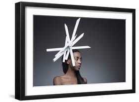 Female Model Wearing Unusual Headdress-Luis Beltran-Framed Photographic Print