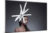 Female Model Wearing Unusual Headdress-Luis Beltran-Mounted Photographic Print