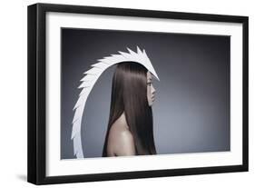 Female Model Wearing White Head Piece-Luis Beltran-Framed Photographic Print