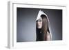 Female Model Wearing White Head Piece-Luis Beltran-Framed Photographic Print