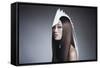 Female Model Wearing White Head Piece-Luis Beltran-Framed Stretched Canvas