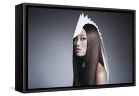 Female Model Wearing White Head Piece-Luis Beltran-Framed Stretched Canvas