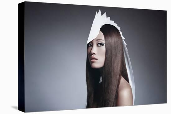 Female Model Wearing White Head Piece-Luis Beltran-Stretched Canvas