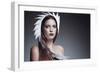 Female Model Wearing White Headdress-Luis Beltran-Framed Photographic Print