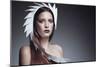 Female Model Wearing White Headdress-Luis Beltran-Mounted Photographic Print