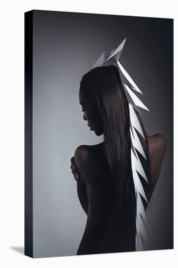 Female Model with White Headpiece-Luis Beltran-Stretched Canvas