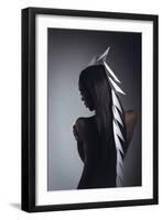 Female Model with White Headpiece-Luis Beltran-Framed Photographic Print