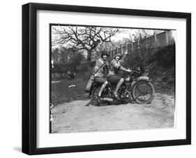 Female Motor Cyclists-null-Framed Photographic Print