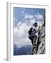 Female Mountain Climber Looking Up-null-Framed Photographic Print