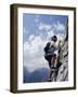 Female Mountain Climber Looking Up-null-Framed Photographic Print