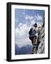 Female Mountain Climber Looking Up-null-Framed Photographic Print