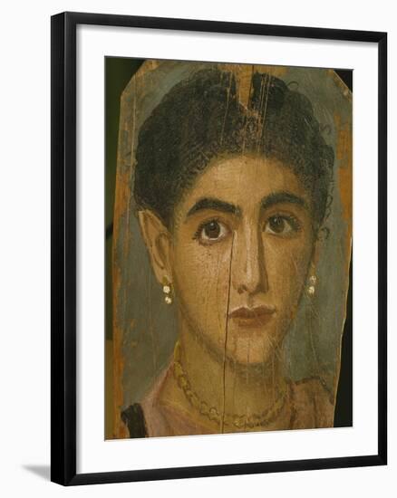 Female Mummy Portrait, from Thebes, 2nd Century-Roman Period Egyptian-Framed Giclee Print