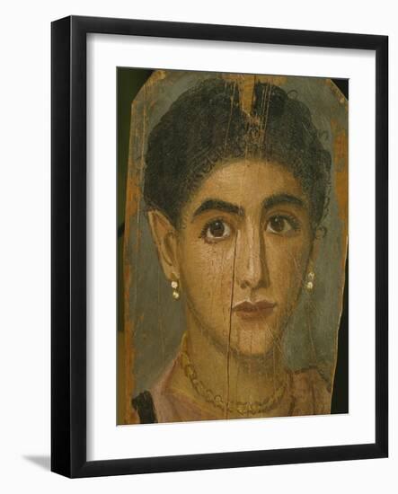 Female Mummy Portrait, from Thebes, 2nd Century-Roman Period Egyptian-Framed Giclee Print