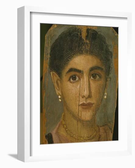 Female Mummy Portrait, from Thebes, 2nd Century-Roman Period Egyptian-Framed Giclee Print