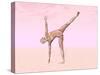 Female Musculature Performing Half Moon Yoga Pose-null-Stretched Canvas