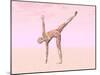 Female Musculature Performing Half Moon Yoga Pose-null-Mounted Art Print