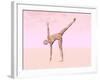 Female Musculature Performing Half Moon Yoga Pose-null-Framed Art Print