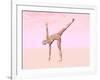 Female Musculature Performing Half Moon Yoga Pose-null-Framed Art Print