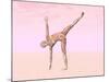 Female Musculature Performing Half Moon Yoga Pose-null-Mounted Art Print