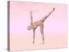 Female Musculature Performing Half Moon Yoga Pose-null-Stretched Canvas