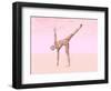 Female Musculature Performing Half Moon Yoga Pose-null-Framed Art Print