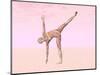 Female Musculature Performing Half Moon Yoga Pose-null-Mounted Art Print