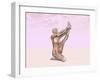 Female Musculature Performing Heron Yoga Pose-null-Framed Art Print