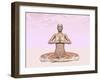 Female Musculature Performing Meditation Yoga Pose-null-Framed Art Print