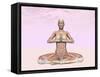 Female Musculature Performing Meditation Yoga Pose-null-Framed Stretched Canvas