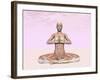 Female Musculature Performing Meditation Yoga Pose-null-Framed Art Print