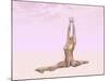Female Musculature Performing Monkey Yoga Pose-null-Mounted Art Print